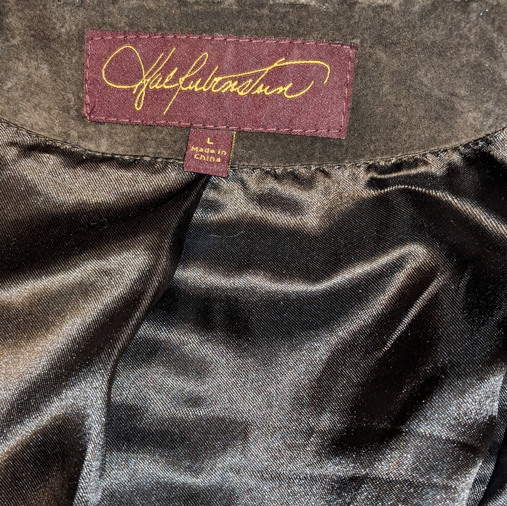 Brown Leather Jacket with Chain Detail - Picture 10 of 10